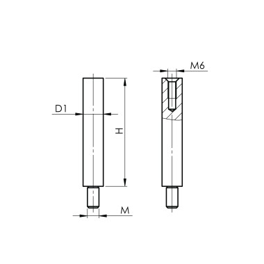 Adaptateur pour lisse ⌀ 12 mm